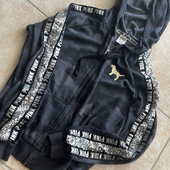 PINK Victoria's Secret Tops - NWOT Victoria’s Secret PINK sequin hoodie